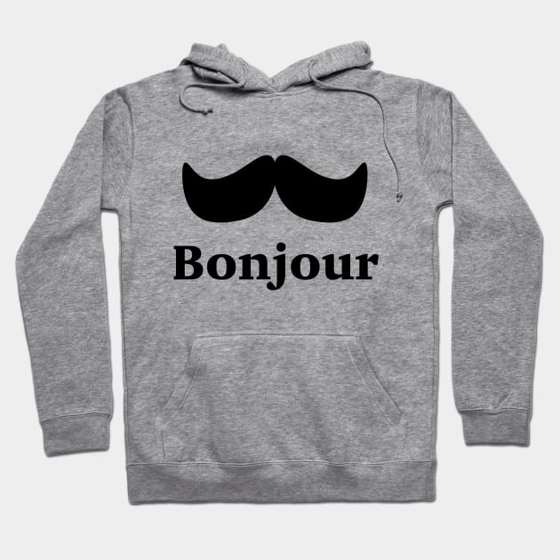 Bonjour Moustache Hoodie by Wayne Brant Images